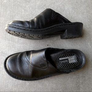 josef seibel leather mules, black